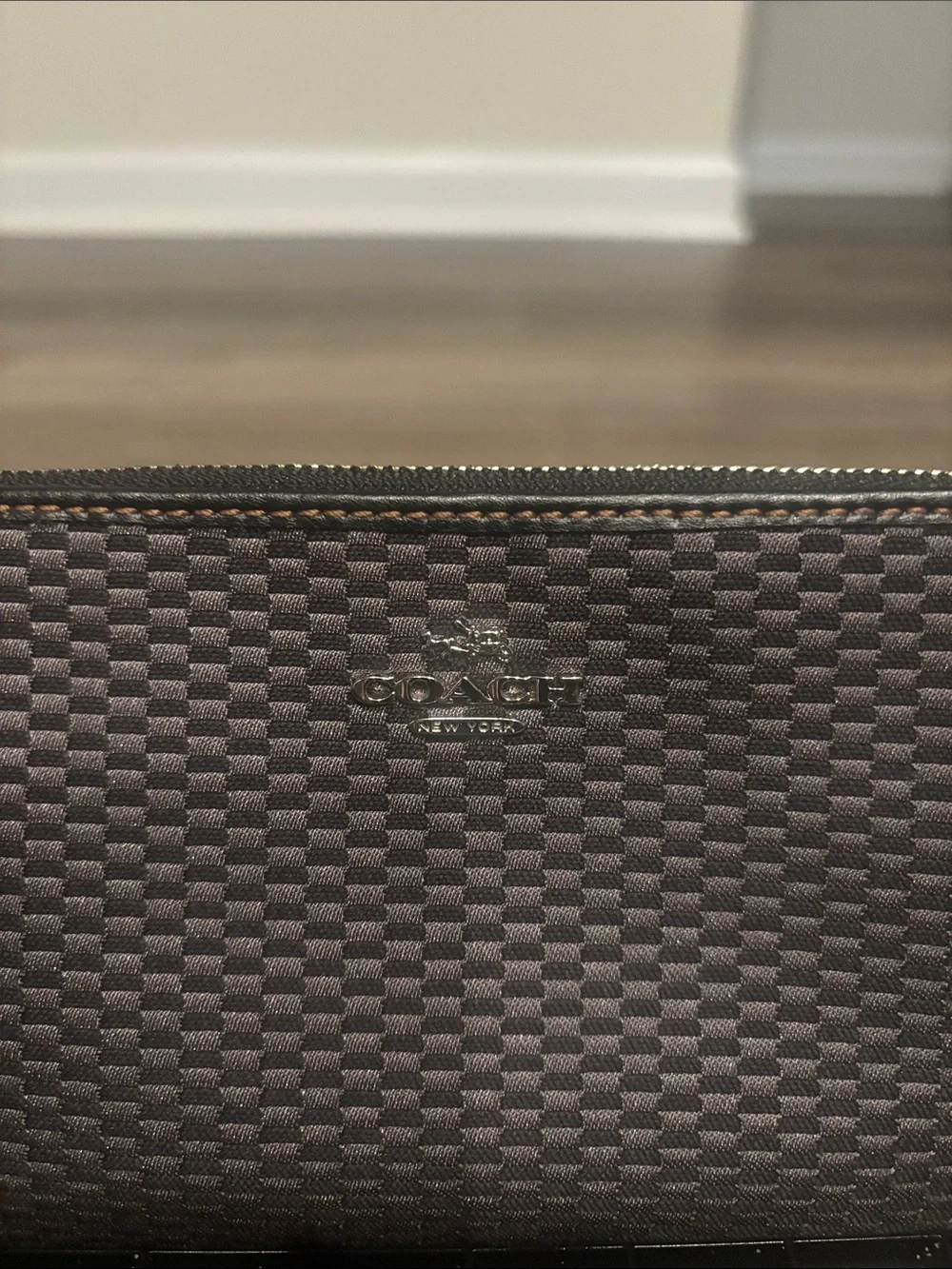Coach Black Textured Wristlet Wallet